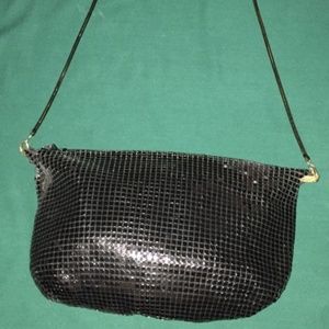 Vintage Black Metal Sequin Zipped Evening Bag